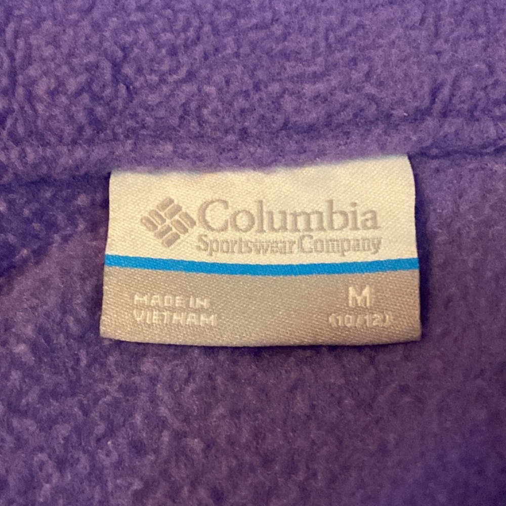 Girls' Columbia Benton Springs Purple Front Zip-up Fleece Jacket Size Medium VGC - Picture 6 of 6